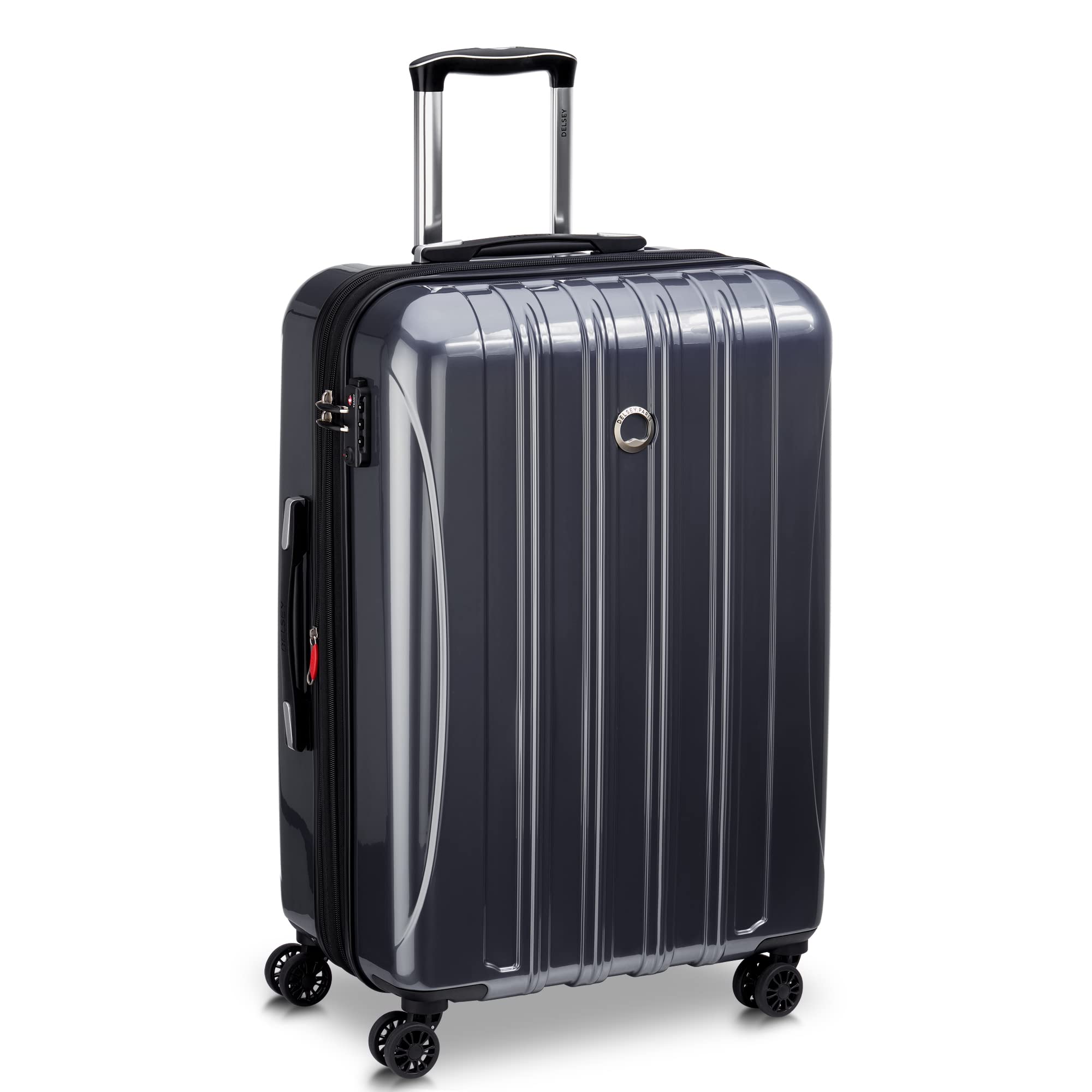 DELSEY PARIS Helium Aero Hardside Expandable Luggage with Spinner Wheels, Blue Cobalt, Checked-Large 28 Inch
