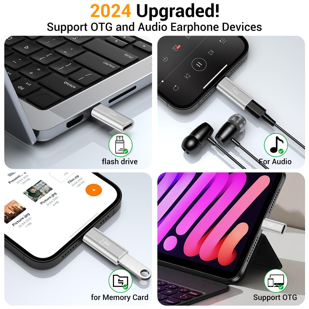 Temdan 4 Pack Lightning to USB C Adapter for iPhone 15/16/17 Pro/17 Pro Max,for iPhone 17/16 Charger,17/16 Accessories,Fast Charging & Data Transfer,USB C Charger Connector Cable,Not for Audio/OTG