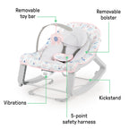 Ingenuity Keep Cozy 3-in-1 Grow with Me Vibrating Baby Bouncer, Seat & Infant to Toddler Rocker, Vibrations & -Toy Bar, 0-30 Months Up to 40 lbs (Weaver)