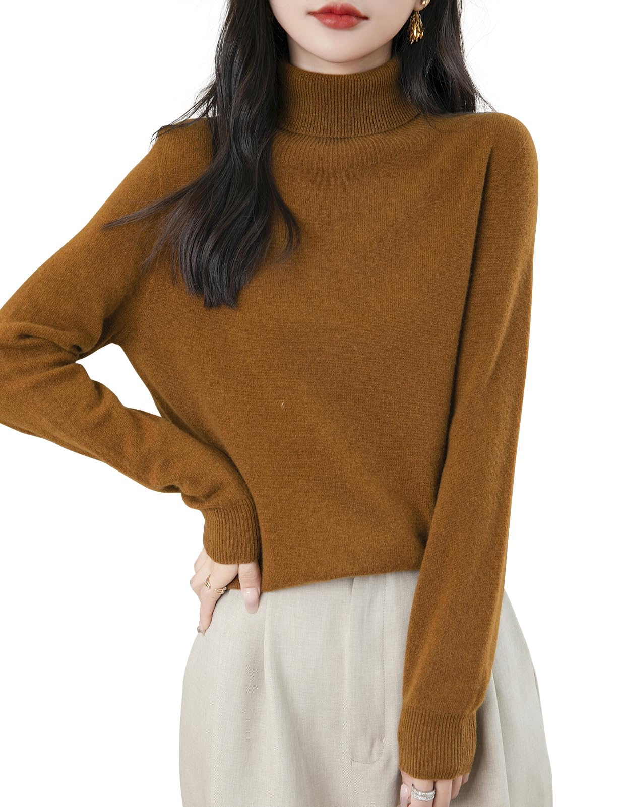 Chanyarn Women's Turtleneck 100% Merino Wool 2025 First-Line Ready to Wear Fall Winter Seamless Knit Pullover Sweater