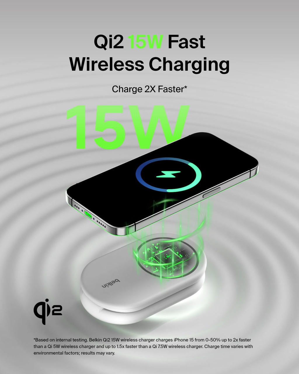 Belkin 3-in-1 MagSafe-Compatible iPhone Charger - Foldable Magnetic Qi2 Certified, MagSafe Charging Station for Phone, Apple Watch, AirPods - Wireless for Multiple Devices