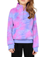 Arshiner Girls Half Zip Sweatshirt Fleece Quarter Zip Pullover Sweatshirts Fall Clothes for Teen Girls Thumb Hole