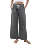 Athlisan Womens Baggy Wide Leg Palazzo Pants Casual Loose Drawstring Elastic Waisted Lounge Trousers with Pockets