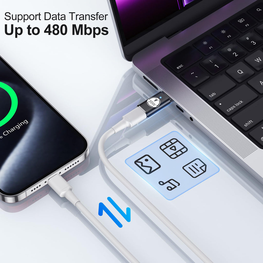 Temdan 4 Pack Lightning to USB C Adapter for iPhone 15/16/17 Pro/17 Pro Max,for iPhone 17/16 Charger,17/16 Accessories,Fast Charging & Data Transfer,USB C Charger Connector Cable,Not for Audio/OTG