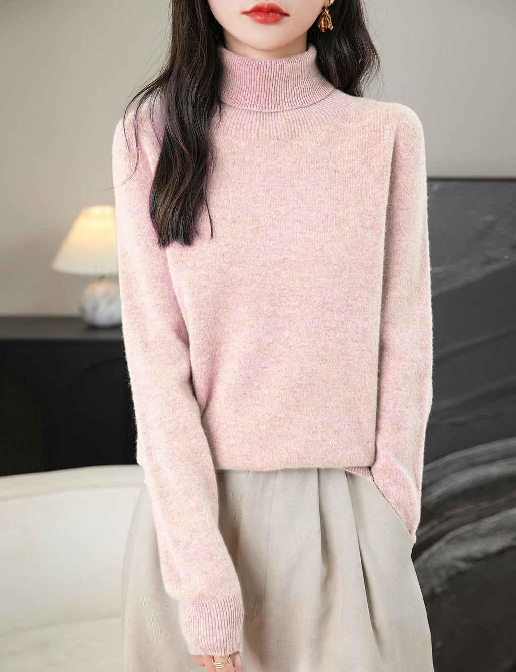 Chanyarn Women's Turtleneck 100% Merino Wool 2025 First-Line Ready to Wear Fall Winter Seamless Knit Pullover Sweater