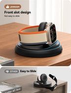 JOYROOM Apple Watch Charger Stand, Portable Magnetic iWatch Charger with Cord, Foldable Fast Charger for Apple Watch Series 10/9/8/7/6/5/SE/Ultra 2, Nightstand Mode Support, White