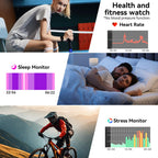 Smart Watch for Men Women, 1.83" HD Touchsreen, Bluetooth Calling, 5 ATM Water-Resistance, 130+ Sports Modes, Health, Fitness & Sleep Tracker, Timer, Fitness Watch for Android/iOS, Purple