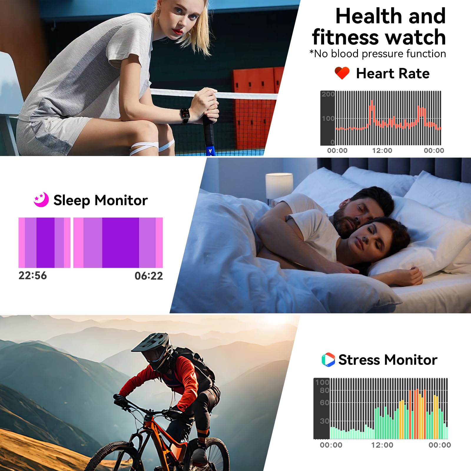 Smart Watch for Men Women, 1.83" HD Touchsreen, Bluetooth Calling, 5 ATM Water-Resistance, 130+ Sports Modes, Health, Fitness & Sleep Tracker, Timer, Fitness Watch for Android/iOS, Purple