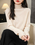 Chanyarn Women's Turtleneck 100% Merino Wool 2025 First-Line Ready to Wear Fall Winter Seamless Knit Pullover Sweater