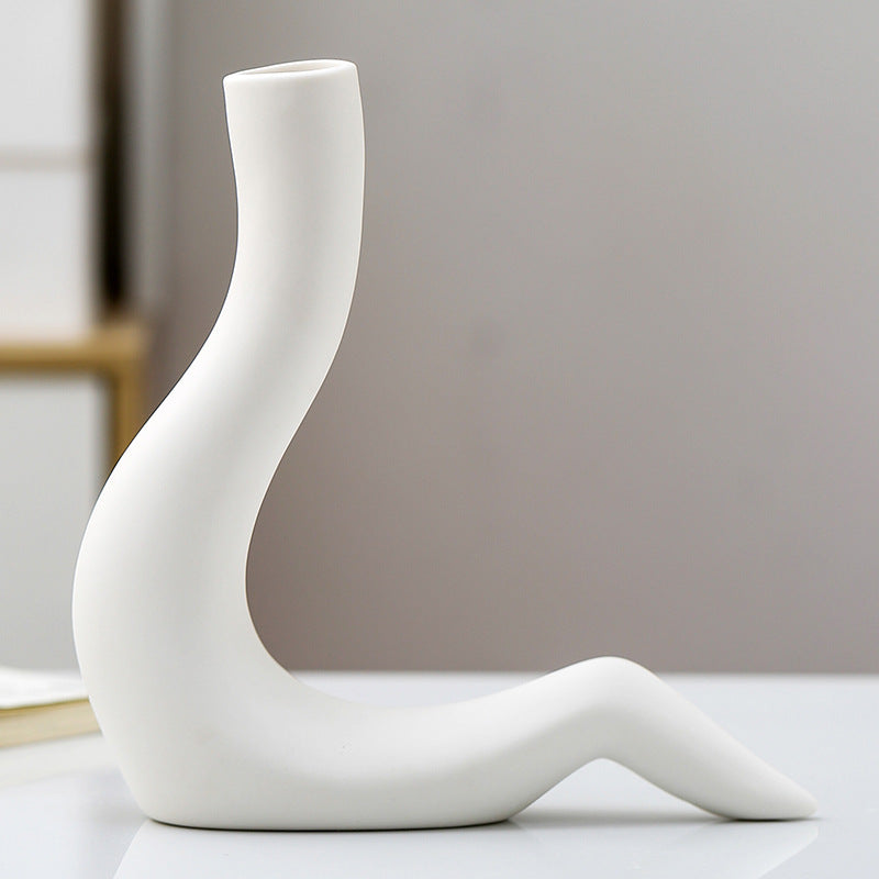 Human Shape Ceramic Vase – Modern Minimalist Flower Holder for Home