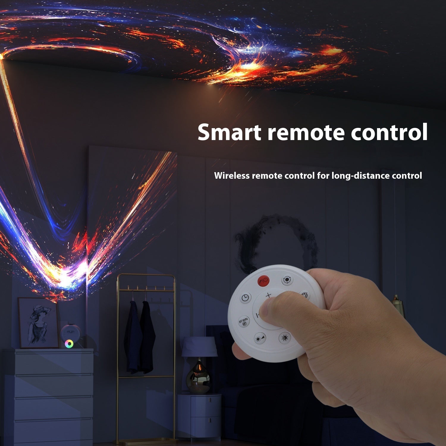 Galaxy Star Projector – LED Bedroom Night Light for Relaxing Atmosphere