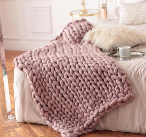 Decorative Handmade Knitted Blanket – Cozy Photography & Home Decor Throw