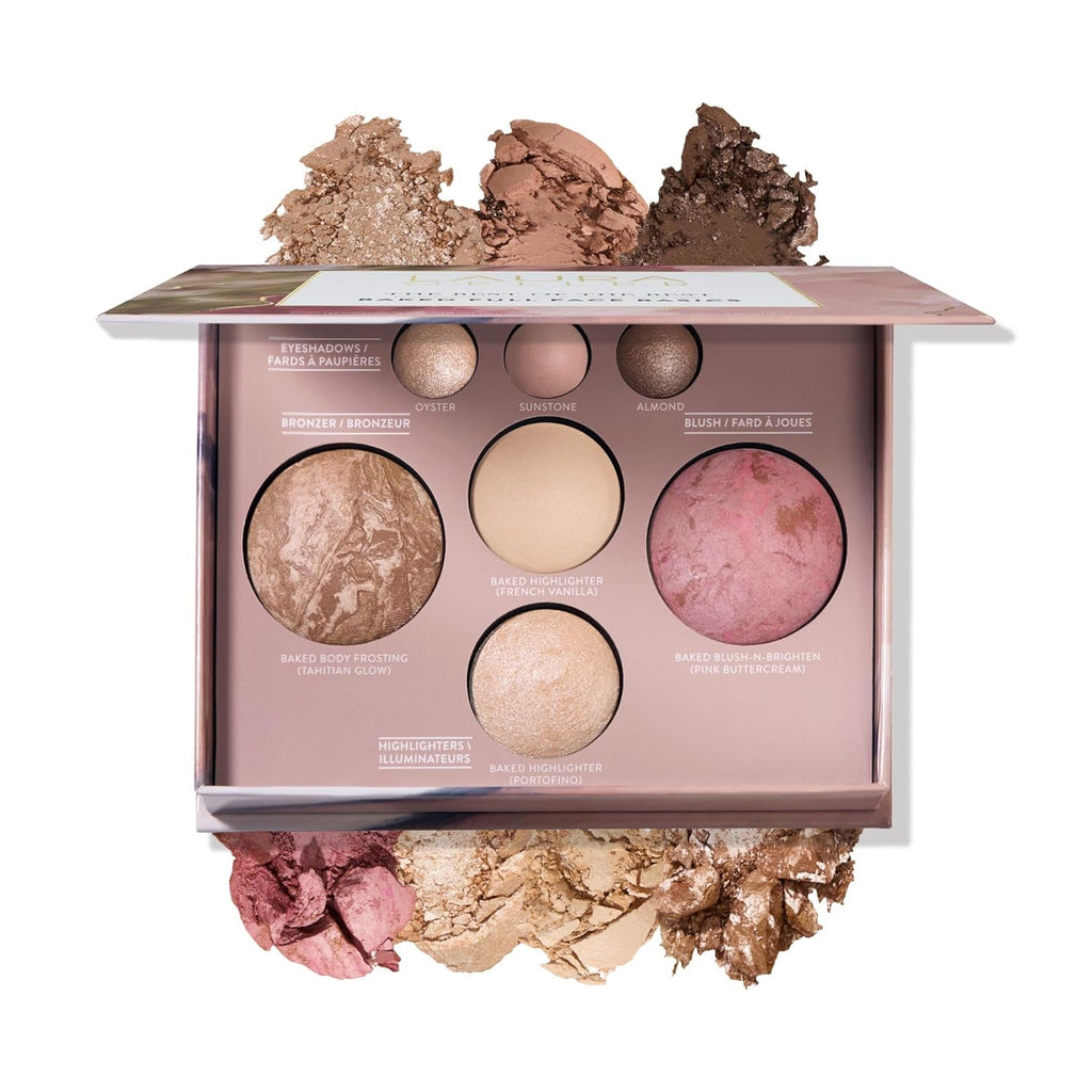 LAURA GELLER NEW YORK The Best of the Best Baked Palette - Full Size - Includes Bronzer, Blush, 2 Highlighters and 3 Eyeshadows - Travel-Friendly