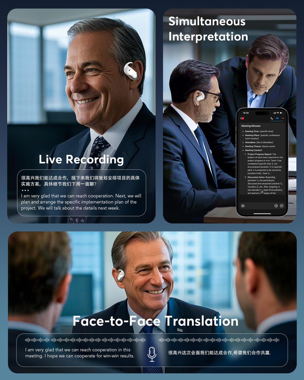 Translation Earbuds Real Time - AI 144 Language Translator Earbuds, Audifonos Traductores Inglés Español, 3-in-1 Translating Device, Translate Ear Buds for Travel Learning with Charging Cradle