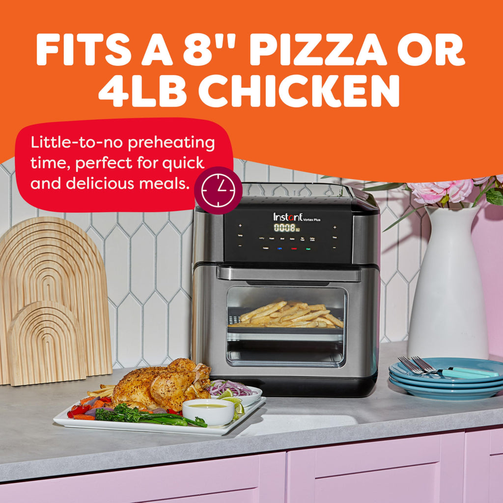 Instant Pot Vortex Plus 6QT XL Air Fryer, 6-in-1, Broils, Dehydrates, Crisps, Roasts, Reheats, Bakes for Quick Easy Meals, 100+ In-App Recipes, Dishwasher-Safe, from the Makers of Instant Pot, Black
