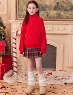 Arshiner Girls Half Zip Sweatshirt Fleece Quarter Zip Pullover Sweatshirts Fall Clothes for Teen Girls Thumb Hole