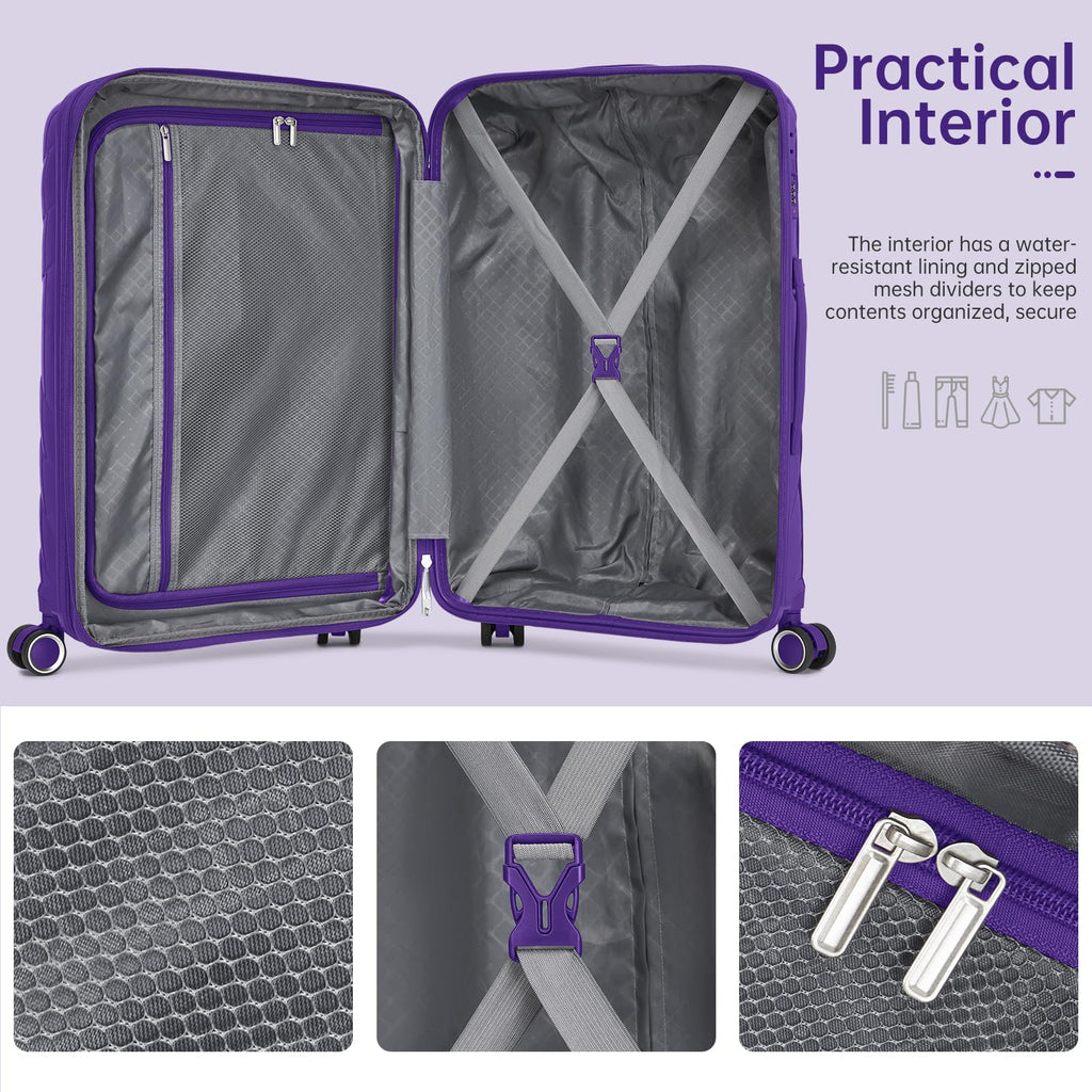 Carry On Luggage 22x14x9 Airline Approved, 20 Inch Expandable Hardshell Luggage Carry-on Suitcases with Spinner Wheels, Carry On Suitcase Set for Women (MOCHA)