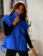 Athlisan Womens Fleece Vest Casual Sleeveless Button Down Sherpa Jacket Outerwear with Pockets