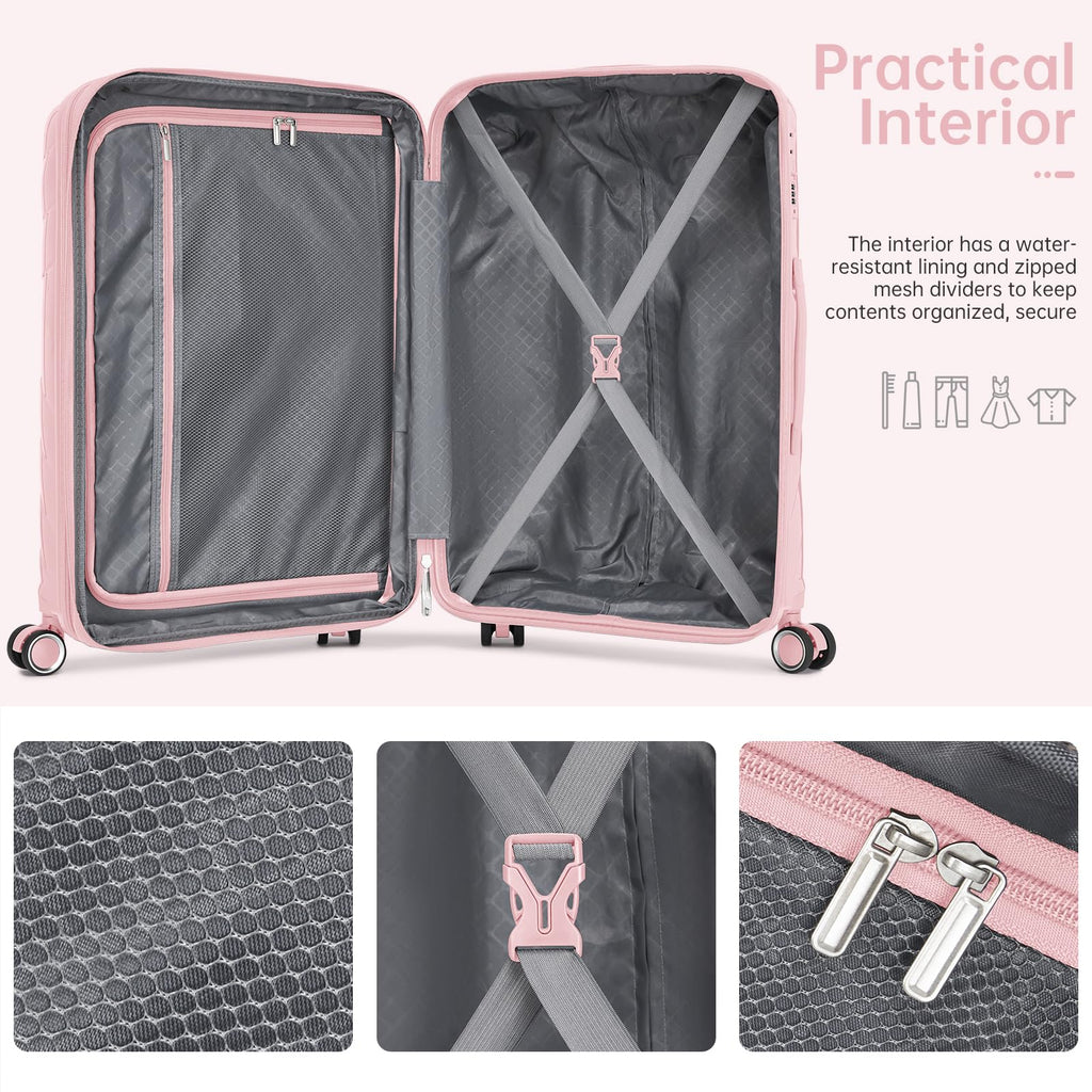 Carry On Luggage 22x14x9 Airline Approved, 20 Inch Expandable Hardshell Luggage Carry-on Suitcases with Spinner Wheels, Carry On Suitcase Set for Women (MOCHA)