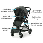 Graco Modes Pramette Travel System, 3-in1 Modular Carseat Stroller Combo, Infant Car Seat Carrier to Toddler Stroller, Includes the SnugRide 35 Car Seat, Ellington