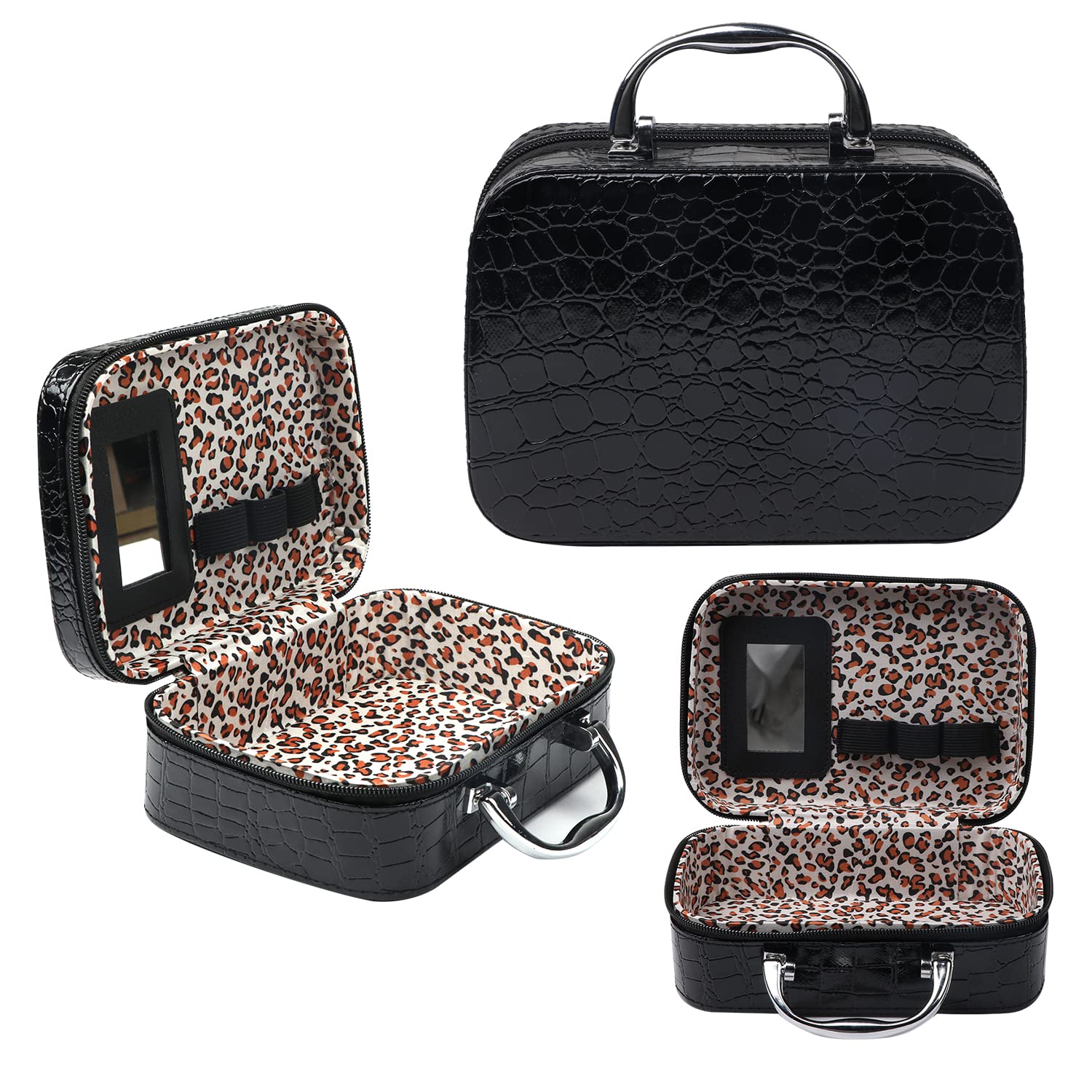 All in One Makeup Kit - 2X14 Eyeshadow Palette, Liquid Foundation, Eyeliner Pencils, Contouring Stick, Lip Gloss, 20Pcs Makeup Brushes (Black)