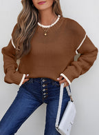SHEWIN Womens Sweaters Crewneck Long Sleeve Knit Pullover Sweater Casual Fall Tops for Women 2025
