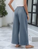 Athlisan Womens Baggy Wide Leg Palazzo Pants Casual Loose Drawstring Elastic Waisted Lounge Trousers with Pockets