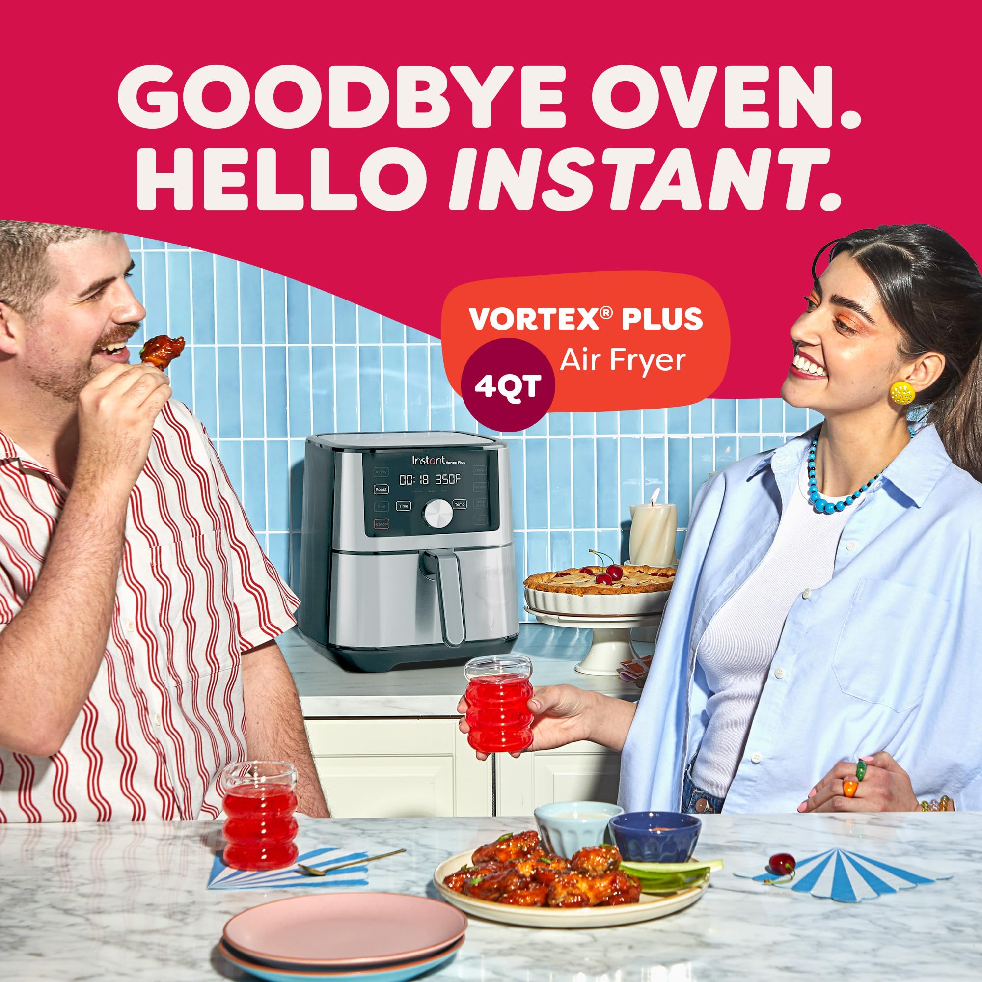 Instant Pot Vortex Plus 6QT XL Air Fryer, 6-in-1, Broils, Dehydrates, Crisps, Roasts, Reheats, Bakes for Quick Easy Meals, 100+ In-App Recipes, Dishwasher-Safe, from the Makers of Instant Pot, Black