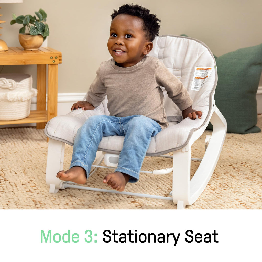 Ingenuity Keep Cozy 3-in-1 Grow with Me Vibrating Baby Bouncer, Seat & Infant to Toddler Rocker, Vibrations & -Toy Bar, 0-30 Months Up to 40 lbs (Weaver)