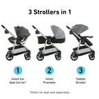 Graco Modes Pramette Travel System, 3-in1 Modular Carseat Stroller Combo, Infant Car Seat Carrier to Toddler Stroller, Includes the SnugRide 35 Car Seat, Ellington