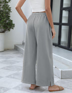 Athlisan Womens Baggy Wide Leg Palazzo Pants Casual Loose Drawstring Elastic Waisted Lounge Trousers with Pockets