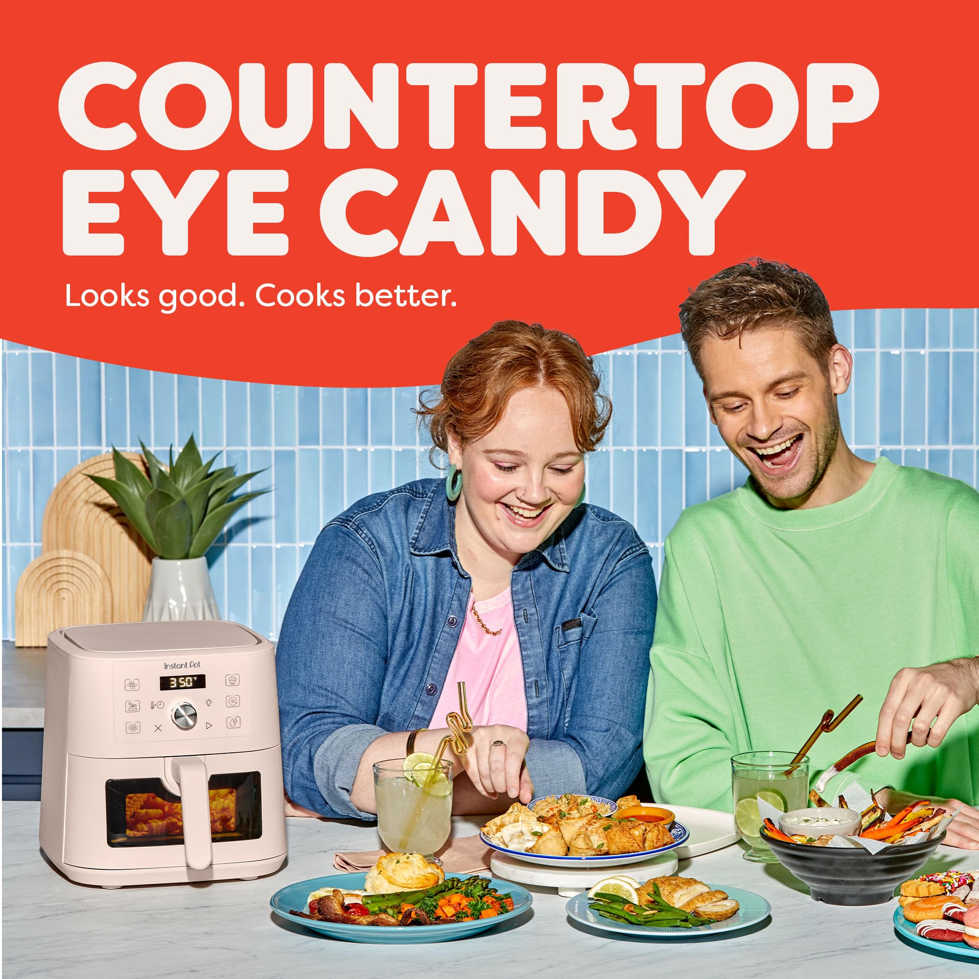 Instant Pot Vortex Plus 6QT XL Air Fryer, 6-in-1, Broils, Dehydrates, Crisps, Roasts, Reheats, Bakes for Quick Easy Meals, 100+ In-App Recipes, Dishwasher-Safe, from the Makers of Instant Pot, Black