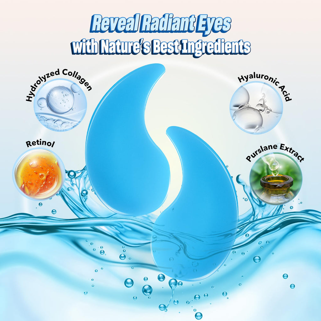 24K Gold Under Eye Patches - 60 Pack for Puffy Eyes, Dark Circles, Bags & Wrinkles with Collagen & Hyaluronic Acid - Eye Care Pads for Daily Skincare (Gold)