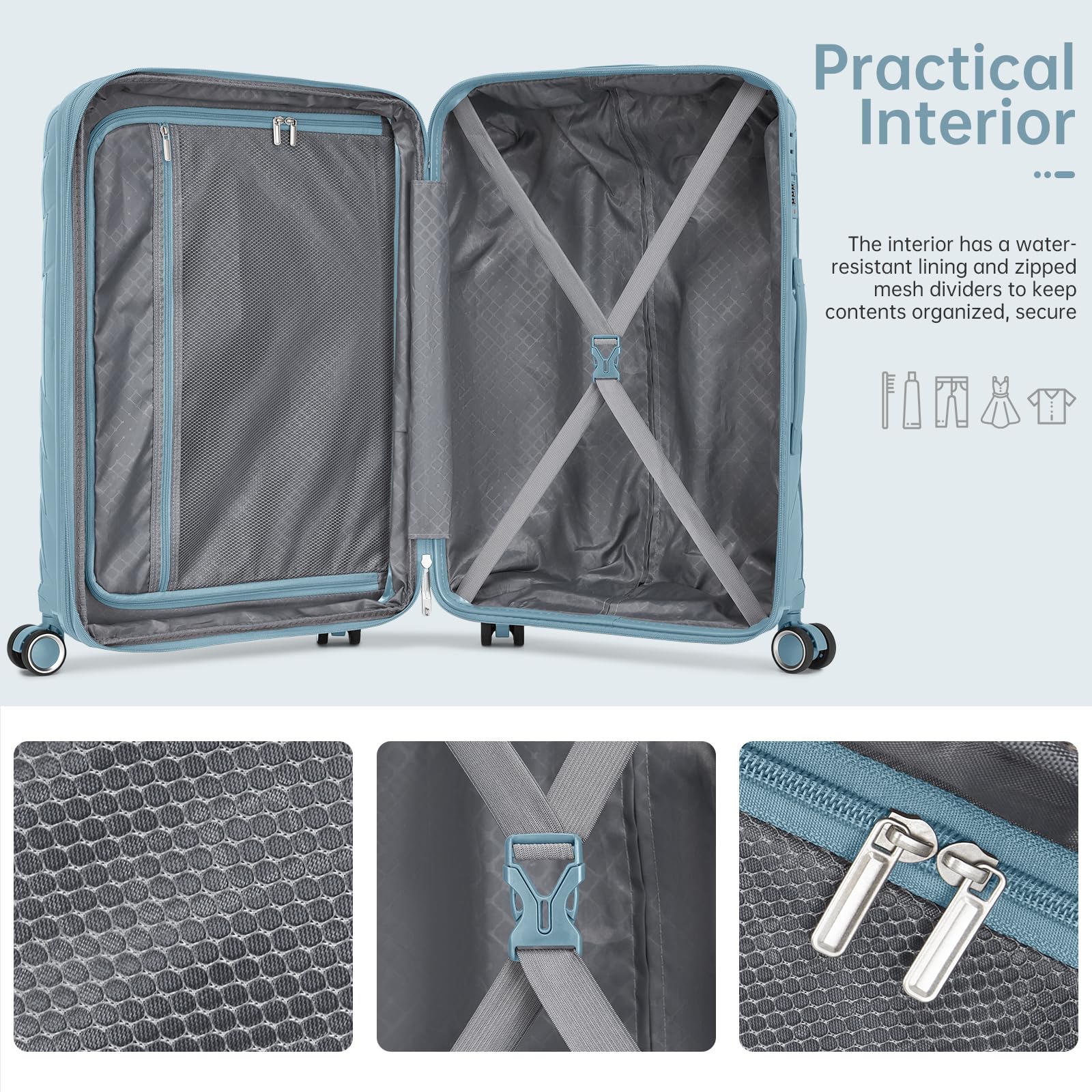 Carry On Luggage 22x14x9 Airline Approved, 20 Inch Expandable Hardshell Luggage Carry-on Suitcases with Spinner Wheels, Carry On Suitcase Set for Women (MOCHA)