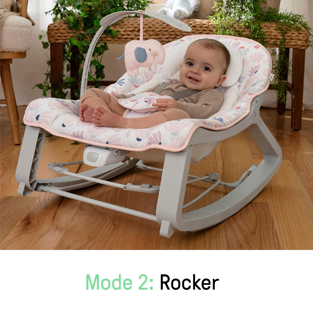 Ingenuity Keep Cozy 3-in-1 Grow with Me Vibrating Baby Bouncer, Seat & Infant to Toddler Rocker, Vibrations & -Toy Bar, 0-30 Months Up to 40 lbs (Weaver)