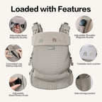 Rainbow Baby Carrier Newborn to Toddler, Breathable Mesh Baby Carrier with Adjustable Waist Rotary Knob, Enhanced Lumbar Support, Ergonomic, Sunshield,Lightweight Infant Carrier for 7-33 lbs