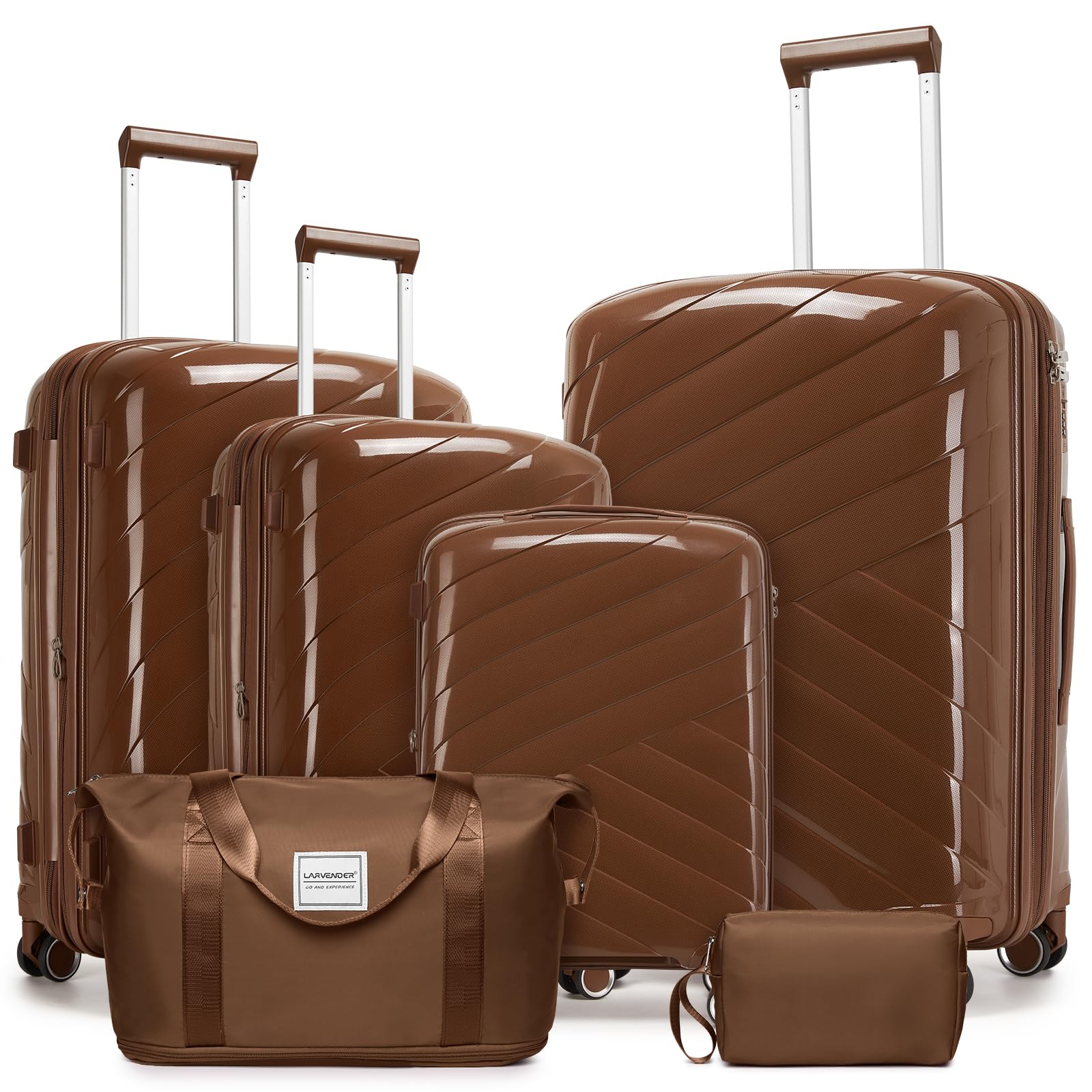 Carry On Luggage 22x14x9 Airline Approved, 20 Inch Expandable Hardshell Luggage Carry-on Suitcases with Spinner Wheels, Carry On Suitcase Set for Women (MOCHA)