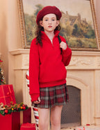 Arshiner Girls Half Zip Sweatshirt Fleece Quarter Zip Pullover Sweatshirts Fall Clothes for Teen Girls Thumb Hole