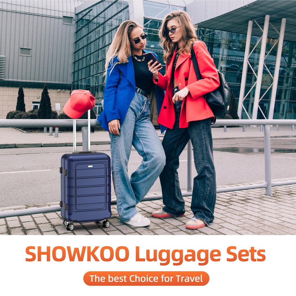 SHOWKOO Luggage Sets Expandable PC+ABS Durable Suitcase Double Wheels TSA Lock Mint Green