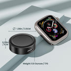 Ruxely Magnetic Charger for Apple Watch,Portable Wireless Fast iWatch Charger Adapter with USB C & iPhone Power Port,Short Apple Watch Charging Cable for iWatch Series 11 10 9 8 7 6,Ultra 3,42/46/44mm