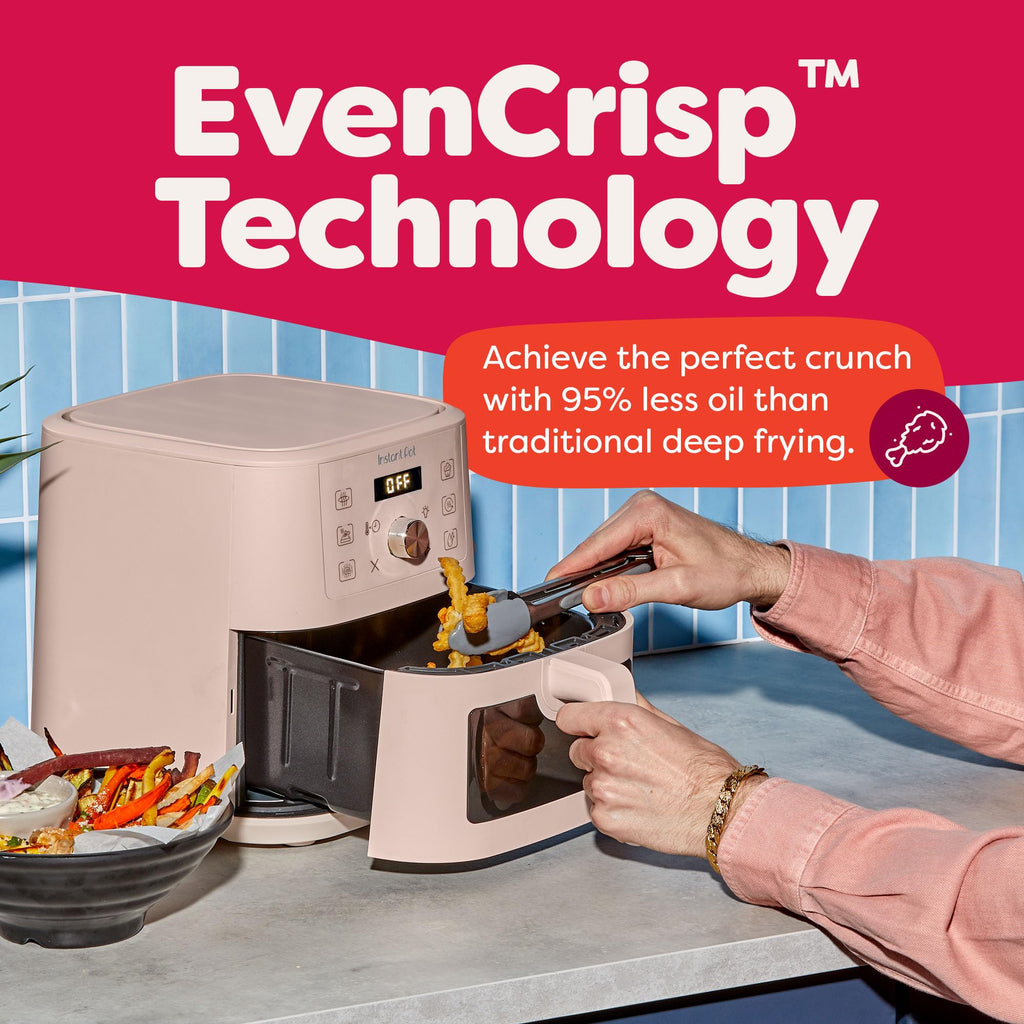 Instant Pot Vortex Plus 6QT XL Air Fryer, 6-in-1, Broils, Dehydrates, Crisps, Roasts, Reheats, Bakes for Quick Easy Meals, 100+ In-App Recipes, Dishwasher-Safe, from the Makers of Instant Pot, Black