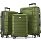 SHOWKOO Luggage Sets Expandable PC+ABS Durable Suitcase Double Wheels TSA Lock Mint Green