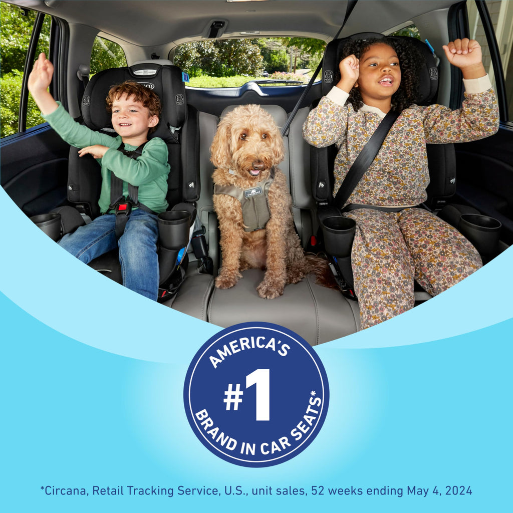 Graco Slimfit 3-in-1 Convertible Car Seat, Ultra-Space-Saving Design, Jarret, Suitable for Rear and Forward-Facing, Highback Booster Seat with 10-Position Headrest