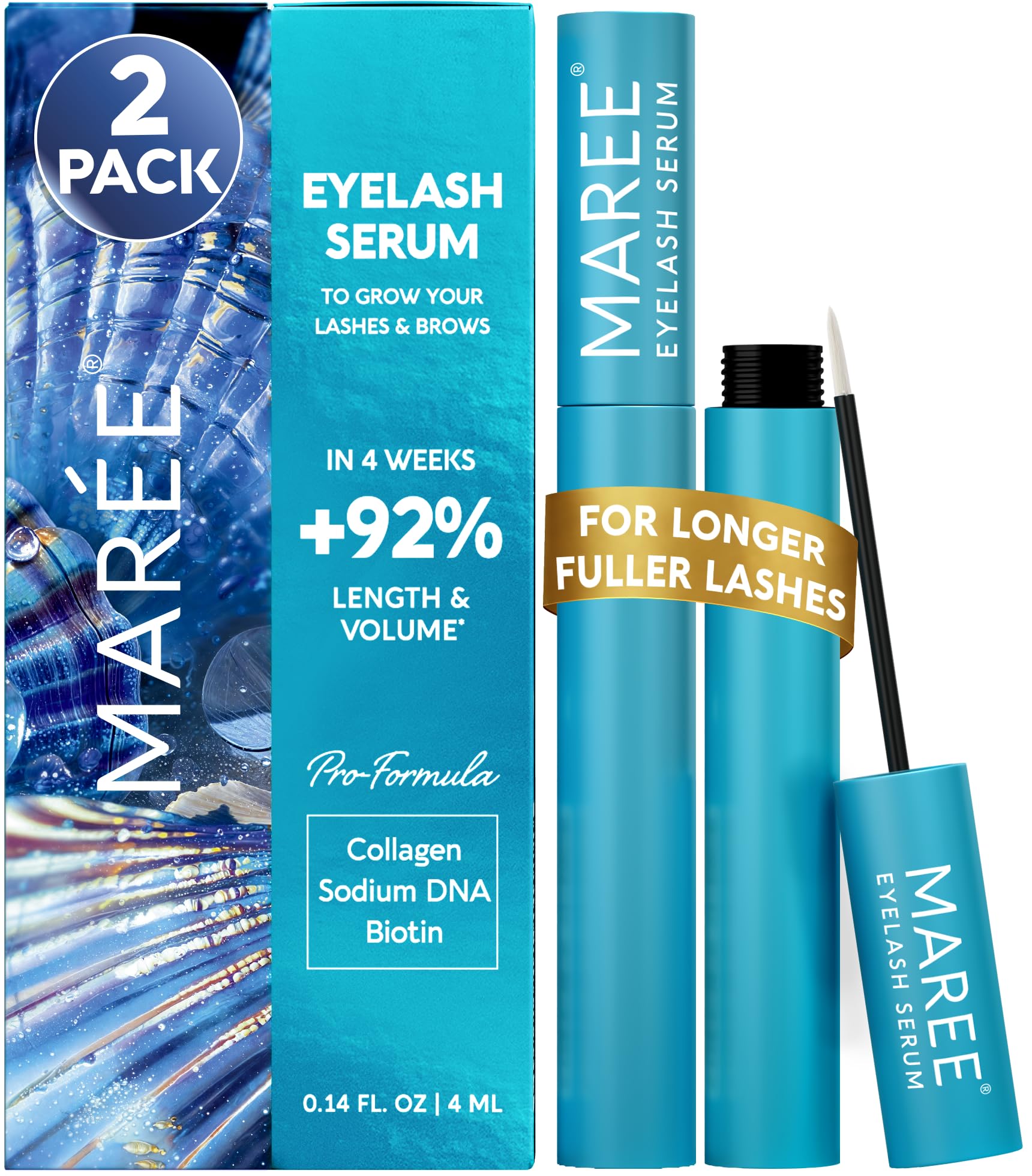 MAREE Eyelash Serum To Grow Lashes & Brows - Eye Lash Serum for Eyelash Growth Without Prostaglandin - Rapid Enhancing Lash Growth Eyebrow Boost Oil - Sérum De Pestañas Suero Para Pestañas Crecimiento