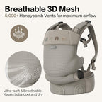 Rainbow Baby Carrier Newborn to Toddler, Breathable Mesh Baby Carrier with Adjustable Waist Rotary Knob, Enhanced Lumbar Support, Ergonomic, Sunshield,Lightweight Infant Carrier for 7-33 lbs