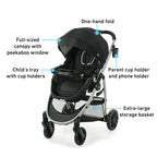 Graco Modes Pramette Travel System, 3-in1 Modular Carseat Stroller Combo, Infant Car Seat Carrier to Toddler Stroller, Includes the SnugRide 35 Car Seat, Ellington