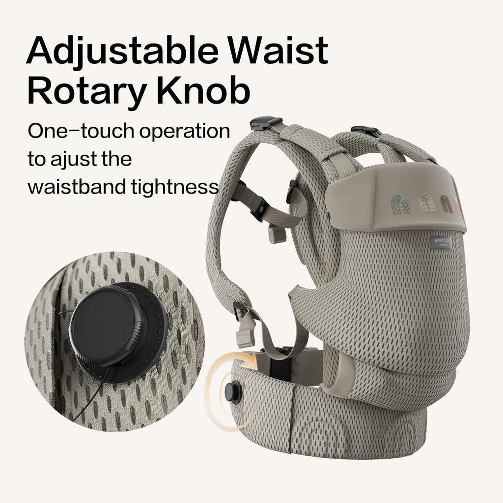 Rainbow Baby Carrier Newborn to Toddler, Breathable Mesh Baby Carrier with Adjustable Waist Rotary Knob, Enhanced Lumbar Support, Ergonomic, Sunshield,Lightweight Infant Carrier for 7-33 lbs