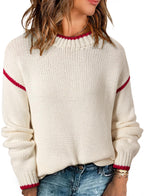 SHEWIN Womens Sweaters Crewneck Long Sleeve Knit Pullover Sweater Casual Fall Tops for Women 2025