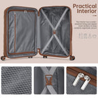 Carry On Luggage 22x14x9 Airline Approved, 20 Inch Expandable Hardshell Luggage Carry-on Suitcases with Spinner Wheels, Carry On Suitcase Set for Women (MOCHA)