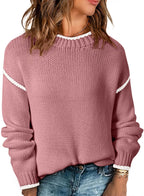 SHEWIN Womens Sweaters Crewneck Long Sleeve Knit Pullover Sweater Casual Fall Tops for Women 2025